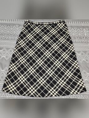 Burberry London Wool Plaid Skirt Size 10